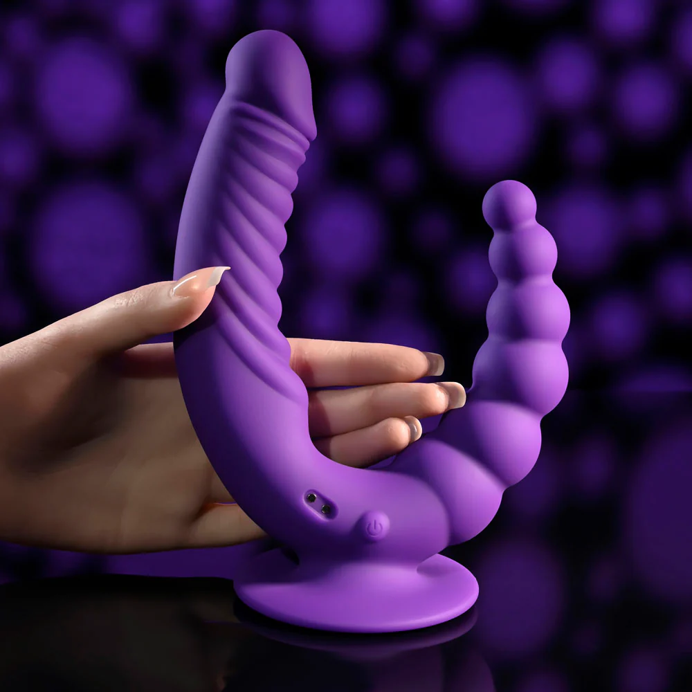 Evolved THE RIDER - Purple USB Rechargeable Double Ended Vibrator with Wireless Remote - Image 3