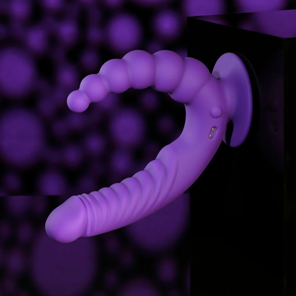Evolved THE RIDER - Purple USB Rechargeable Double Ended Vibrator with Wireless Remote - Image 4