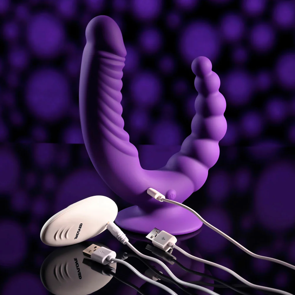 Evolved THE RIDER - Purple USB Rechargeable Double Ended Vibrator with Wireless Remote - Image 9