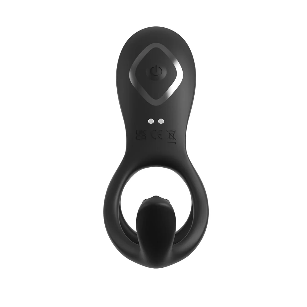 Fantasy C-Ringz Ultimate Couples Cage Max - Black USB Rechargeable Vibrating Cock Ring Cage - Image 5