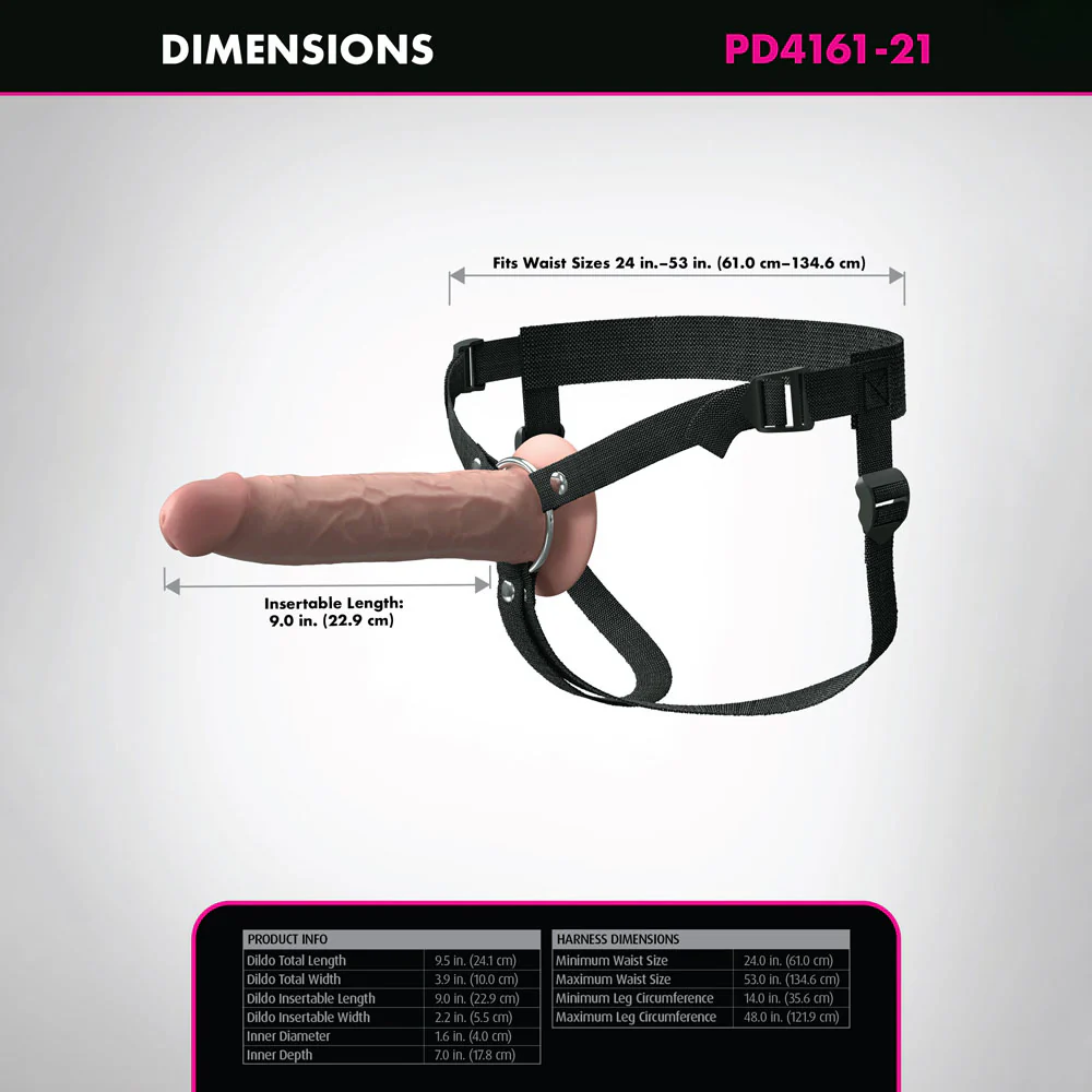Fantasy X-Tensions Elite 9'' Silicone Hollow Strap-On - Flesh - Flesh 22.9 cm Hollow Strap-On - Image 8