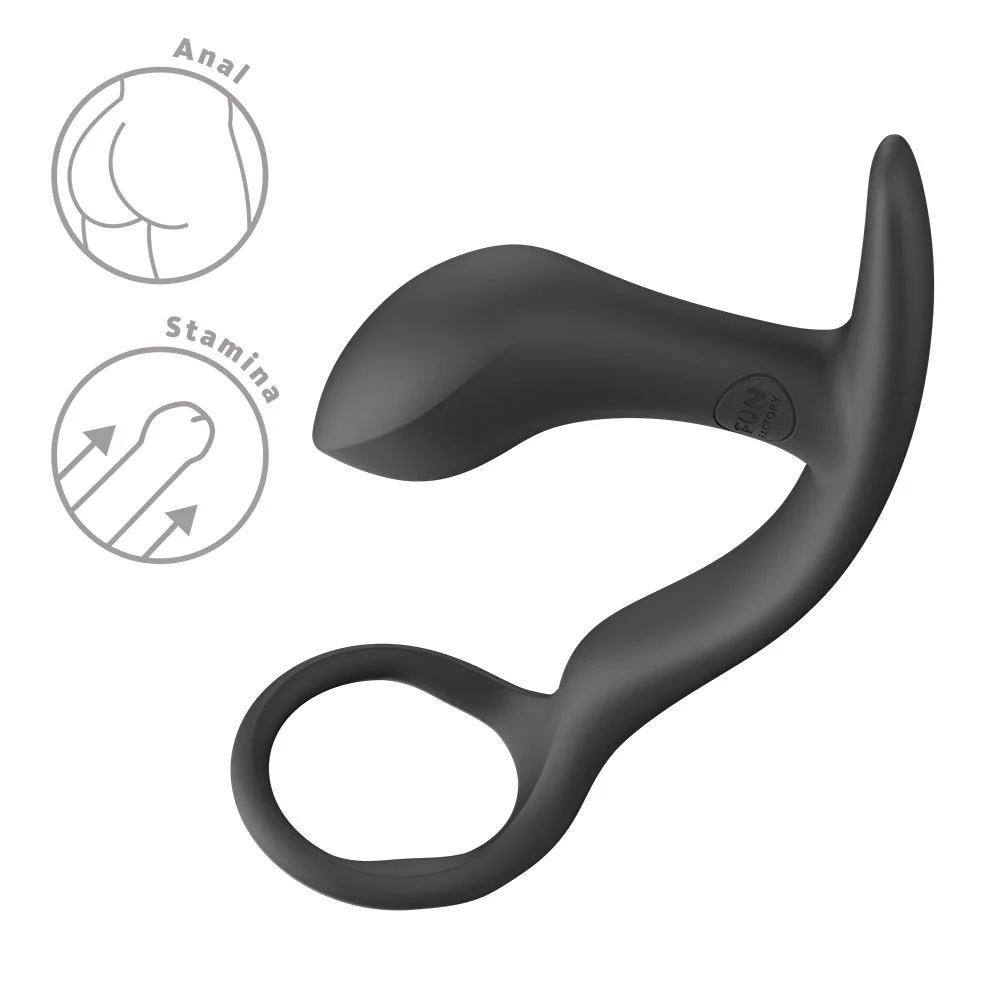 Fun Factory BOOTIE RING Black - Black 14.7 cm Anal Plug with Cock Ring - Image 4