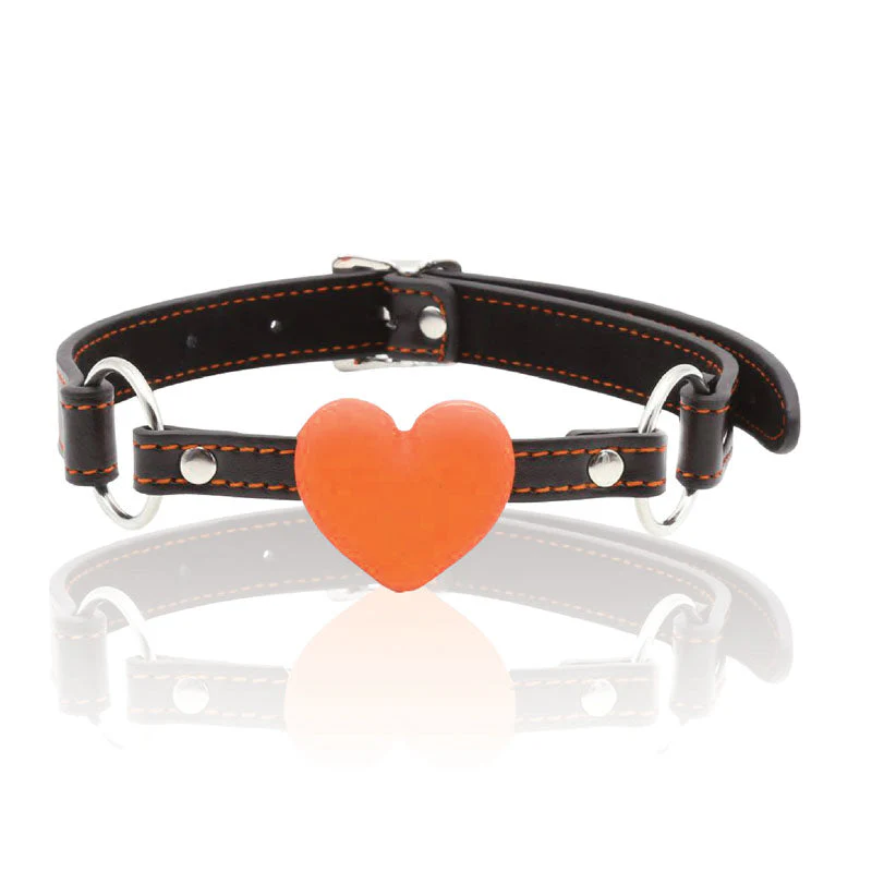 The 9's Orange Is The New Black, Heart Gag - Black/Orange Mouth Restraint - Image 2