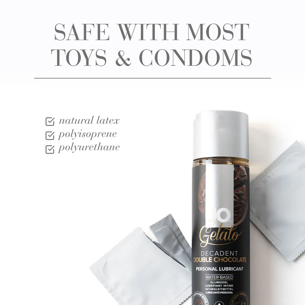 JO Gelato Decadent Double Chocolate Lubricant - 30 mL - Chocolate Flavoured Water Based Lubricant - 30 ml Bottle - Image 5