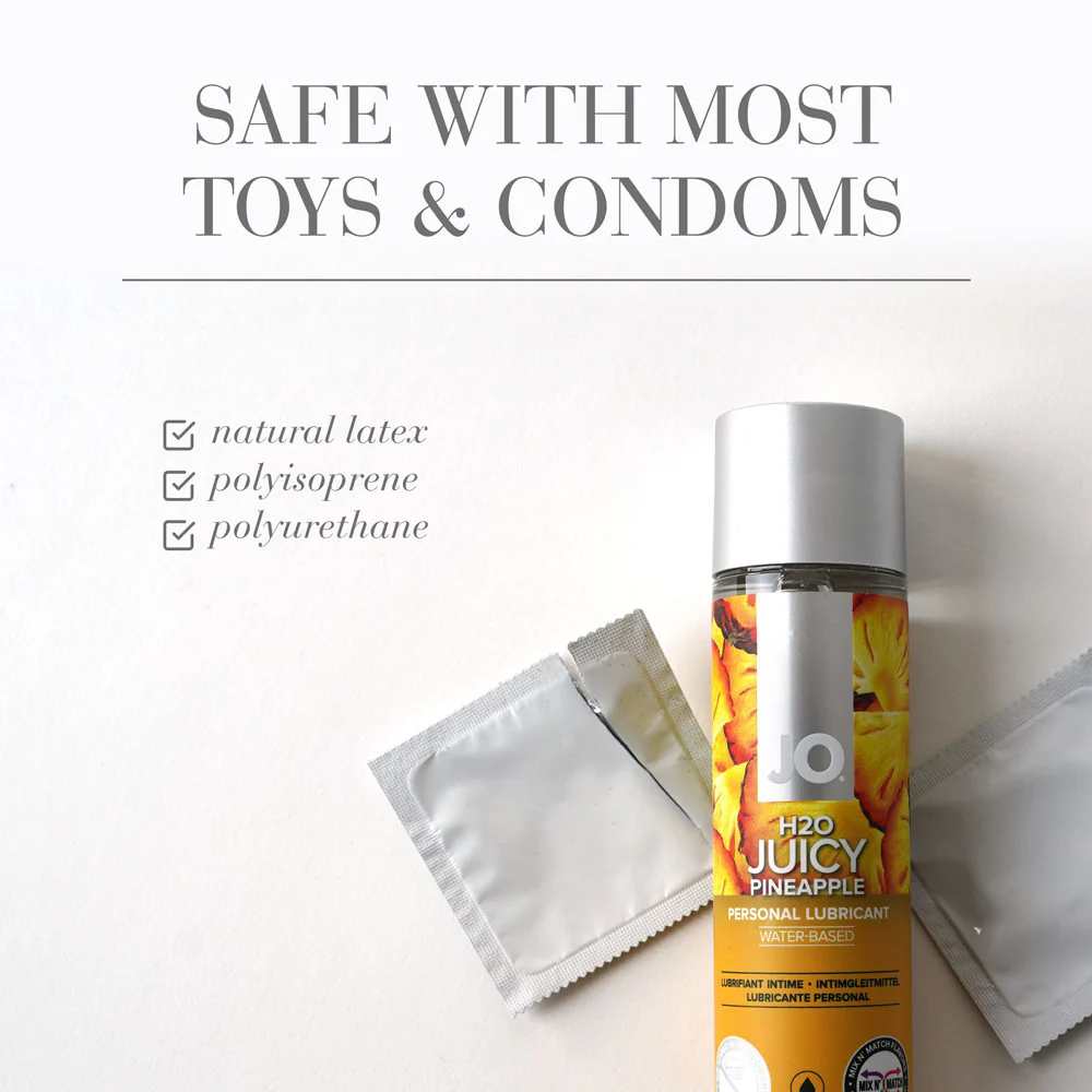 JO H2O Juicy Pineapple Lube - 120 mL - Pineapple Flavoured Water Based Lubricant - 30 ml Bottle - Image 5