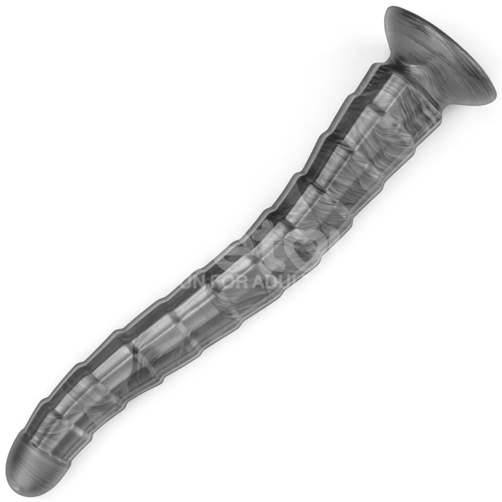 King Sized Vibrating Vibrax Slider - Grey 36.8 cm (14.5'') USB Rechargeable Vibrating Dildo - Image 5