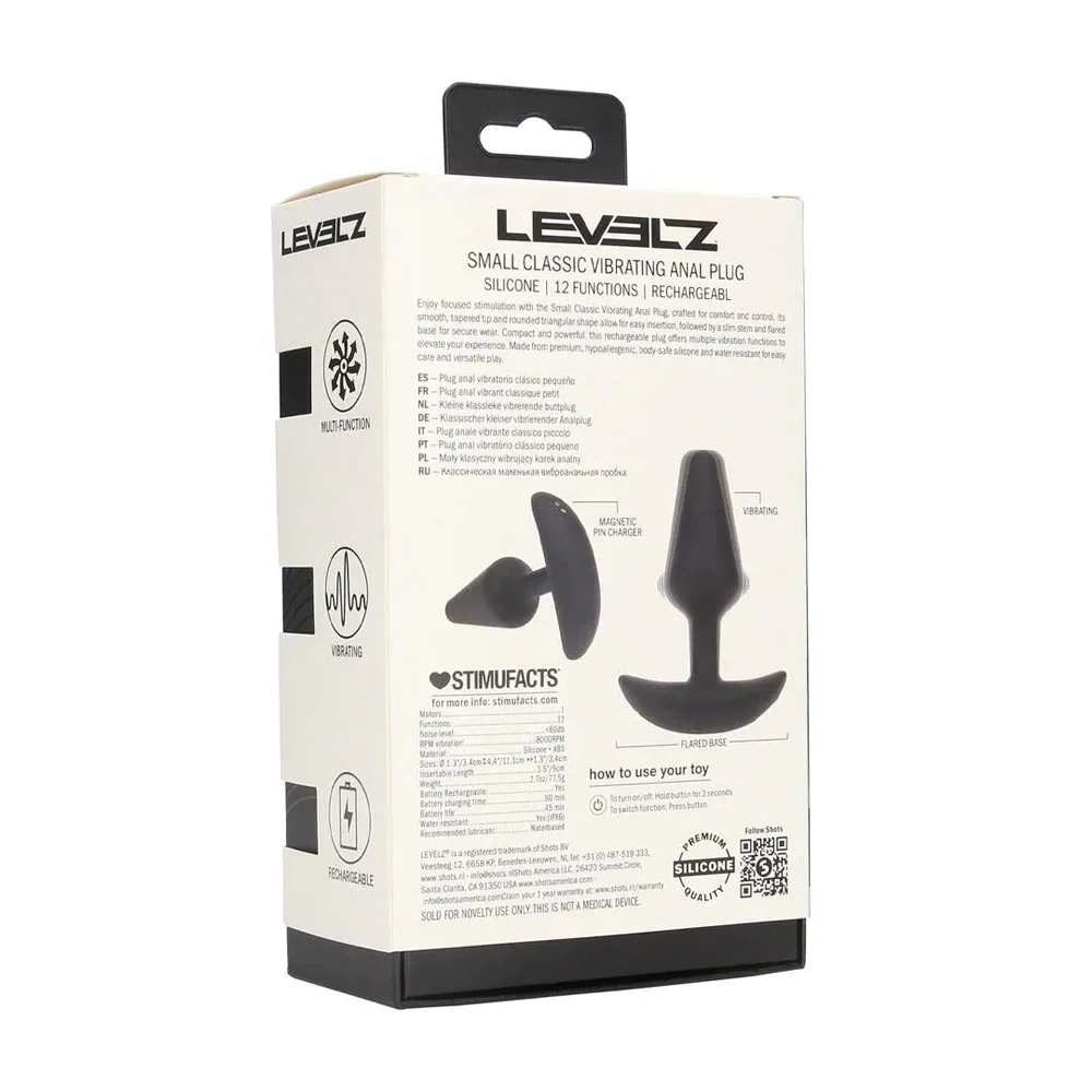 LEVELZ Classic Vibrating Silicone Anal Plug - Small - Black Small USB Rechargeable Butt Plug - Image 9