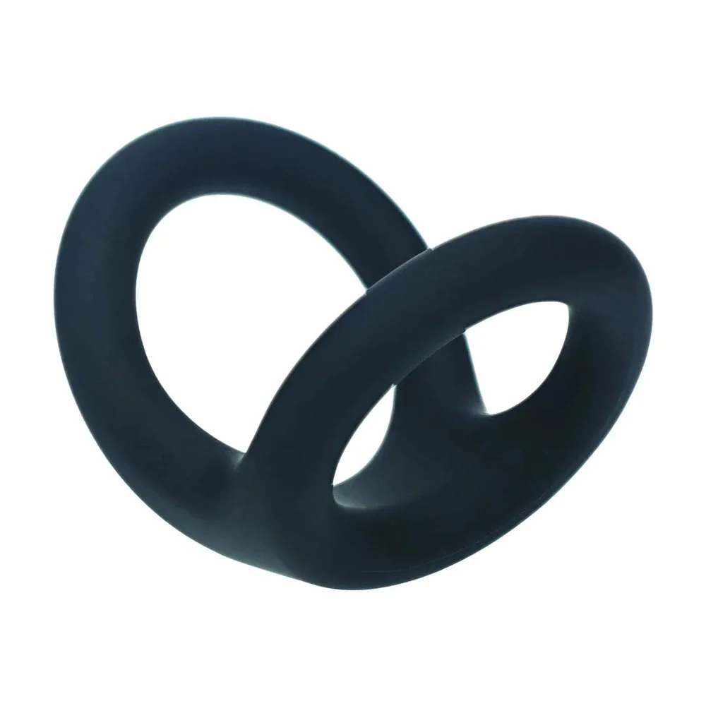 LEVELZ Double O Silicone Cock Ring - L - Black - Black Cock & Balls Rings - Image 4