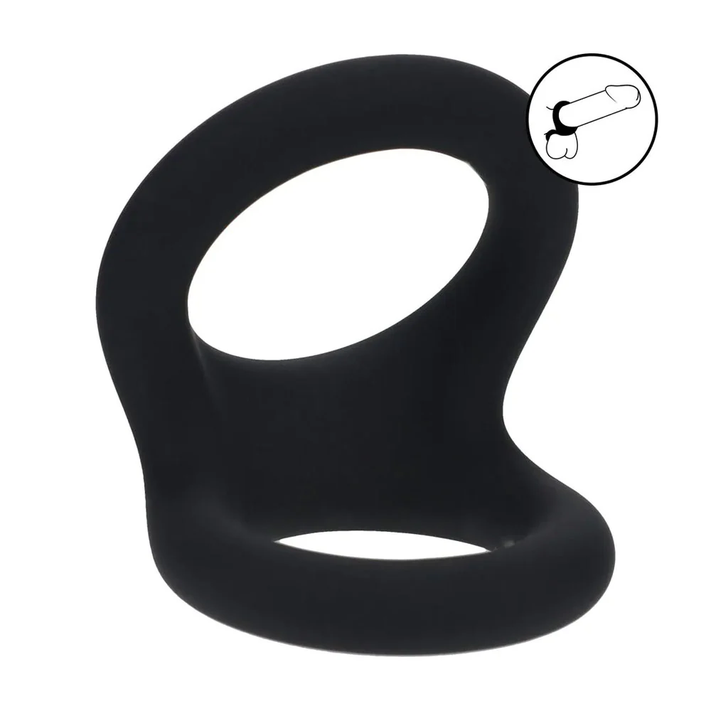 LEVELZ Double O Silicone Cock Ring - M - Black - Black Cock & Balls Rings - Image 2