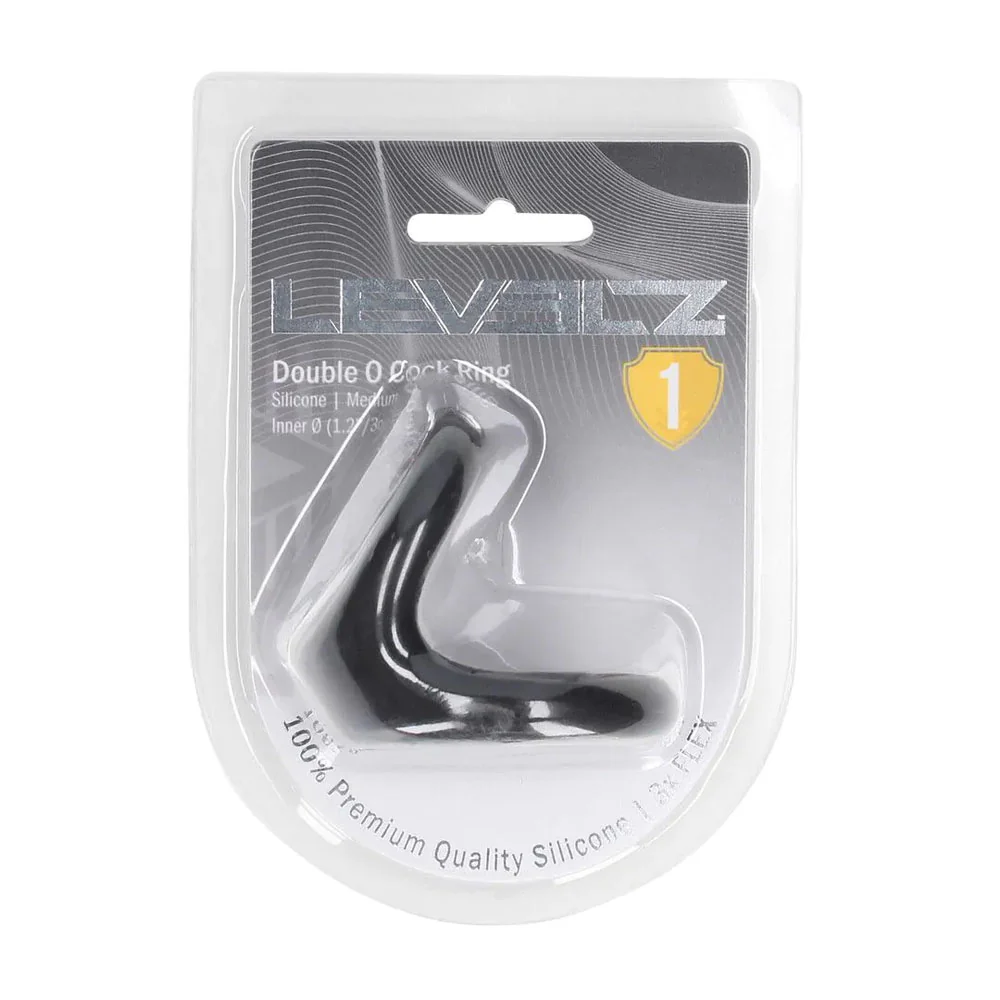 LEVELZ Double O Silicone Cock Ring - M - Black - Black Cock & Balls Rings - Image 8