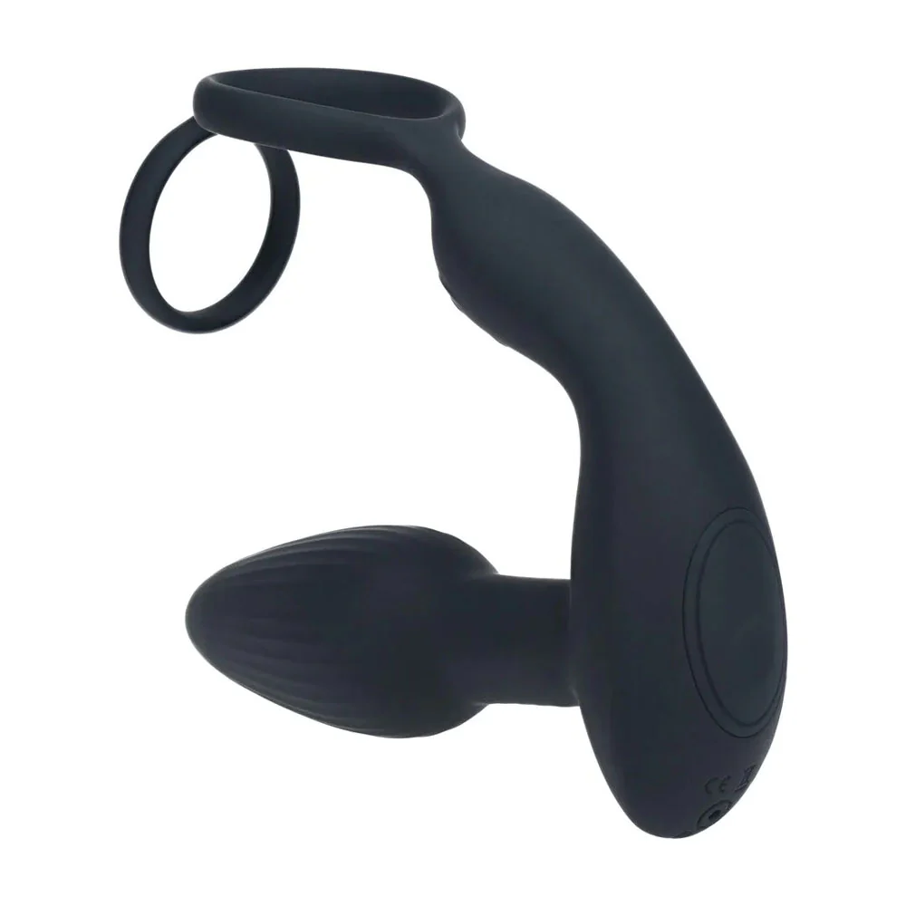 LEVELZ Dual Vibrating Prostate Stimulator with Cock Ring - Black USB Rechargeable Vibrating Butt Plug with Cock Ring - Image 4