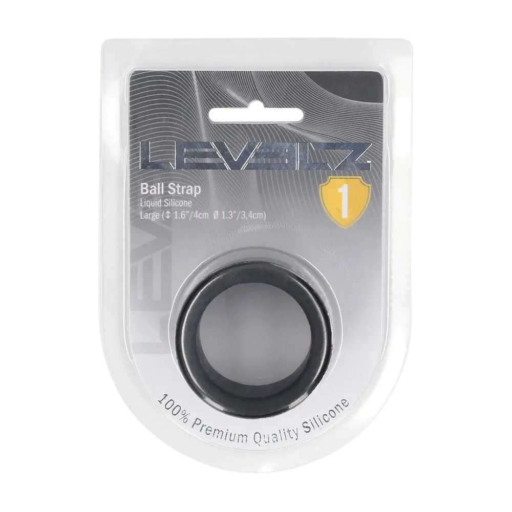 LEVELZ Liquid Silicone Ball Strap - L - Black - Black Ball Strap - Image 6