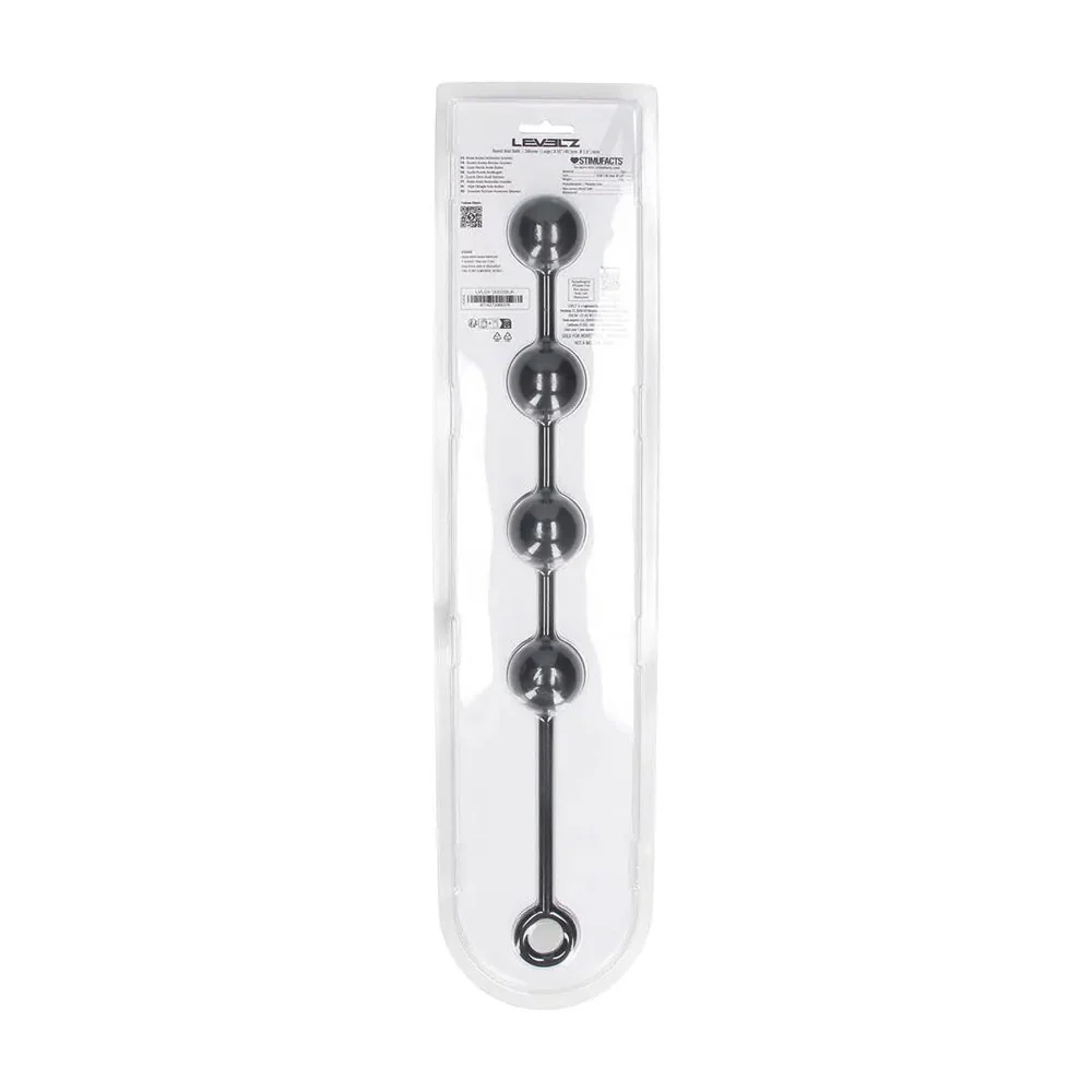 LEVELZ Round Silicone Anal Balls - L - 40mm - Black 40.5 cm Large Anal Beads - Image 7