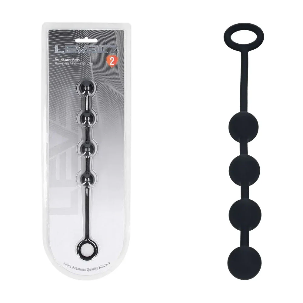 LEVELZ Round Silicone Anal Balls - S - 20mm - Black 23 cm Small Anal Balls