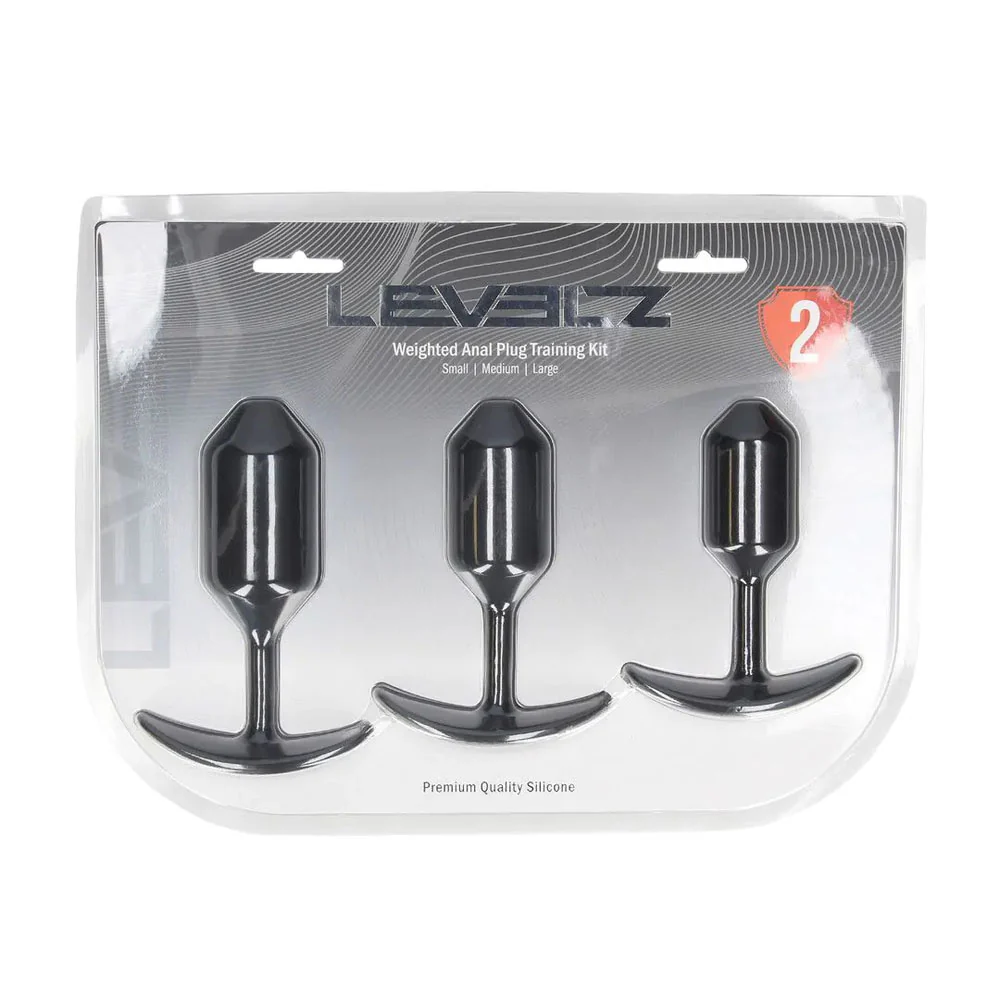LEVELZ Silicone Weighted Anal Plug Training Set - Black Weighted Butt Plugs - Set of 3 Sizes - Image 6