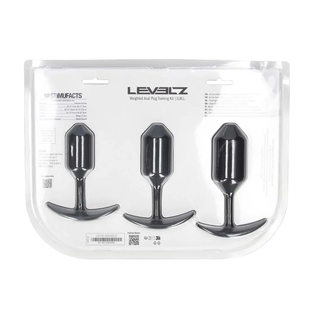 LEVELZ Silicone Weighted Anal Plug Training Set - Black Weighted Butt Plugs - Set of 3 Sizes - Image 7