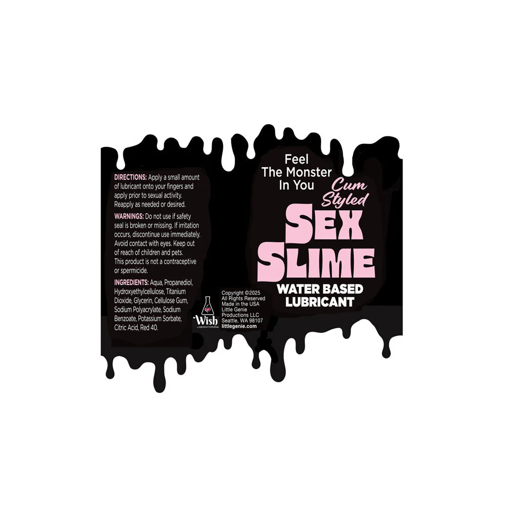 Sex Slime Cum Style Creature Lube - Pink 60 ml - Green Cum Style Water Based Lubricant - 60 ml Bottle - Image 3