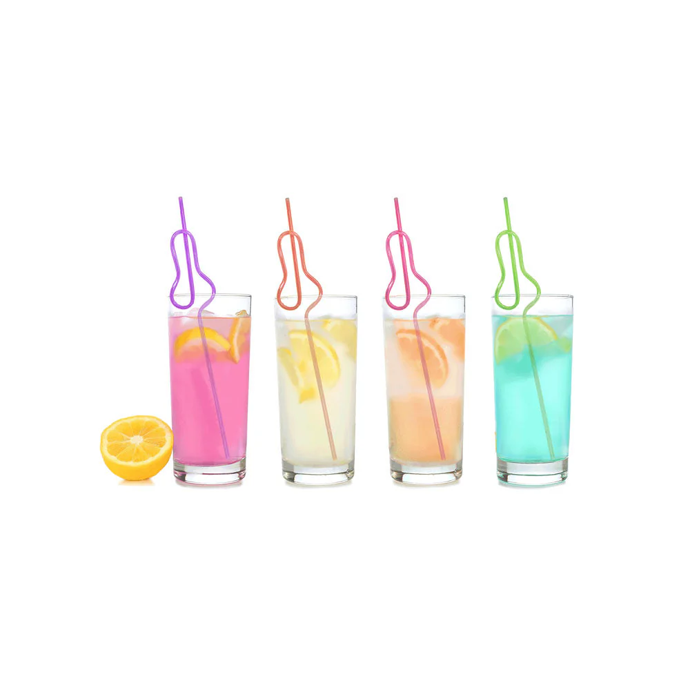Glitterati Penis Silly Straws - Coloured Hen's Party Straws - 8 Pack - Image 2