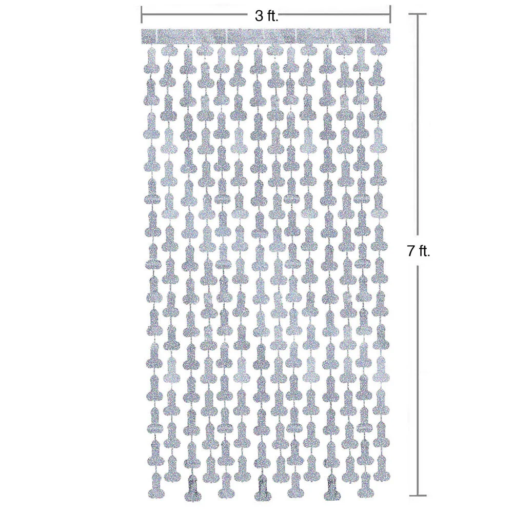 Glitterati - Penis Party Disco Metallic Curtains - Party Doorway Decoration - Set of 2 - Image 3