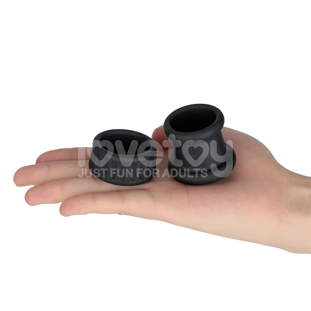 Pinnacle Pro Twin Grip Enhancer - Black Cock & Balls Ring - Image 3