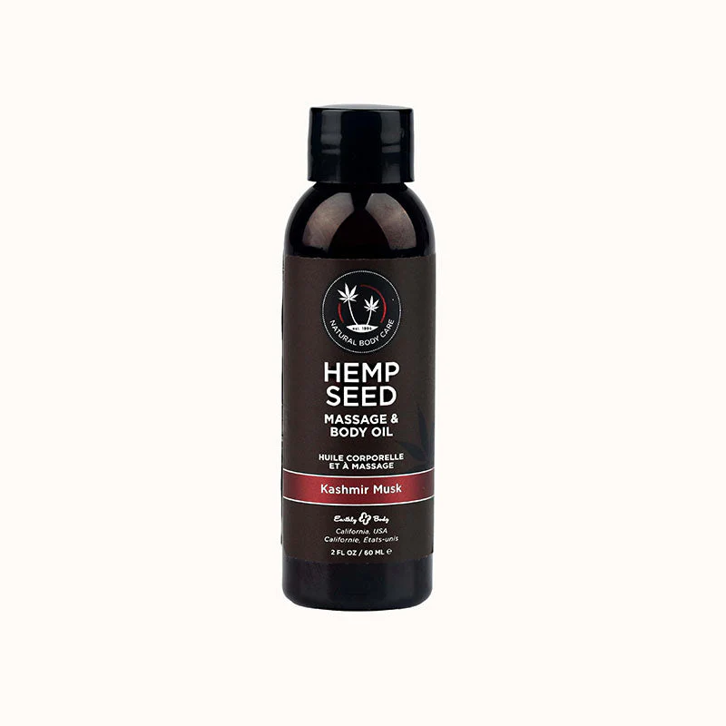 Hemp Seed Massage & Body Oil - Kashmir Musk (Brandy, Magnolia & Vanilla Musk) Scented - 59 ml