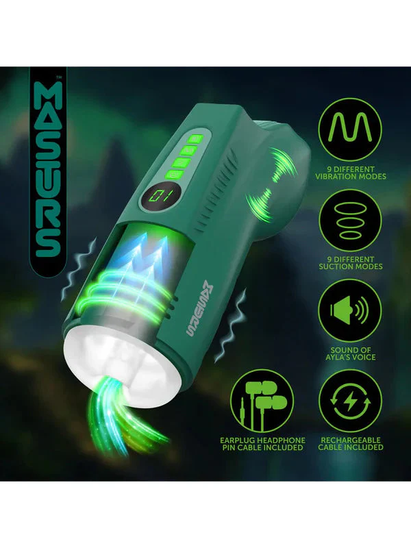 MASTURS Ayla - USB Rechargeable Sucking, Vibrating & Talking Auto Stroker with Augmented Reality - Image 5