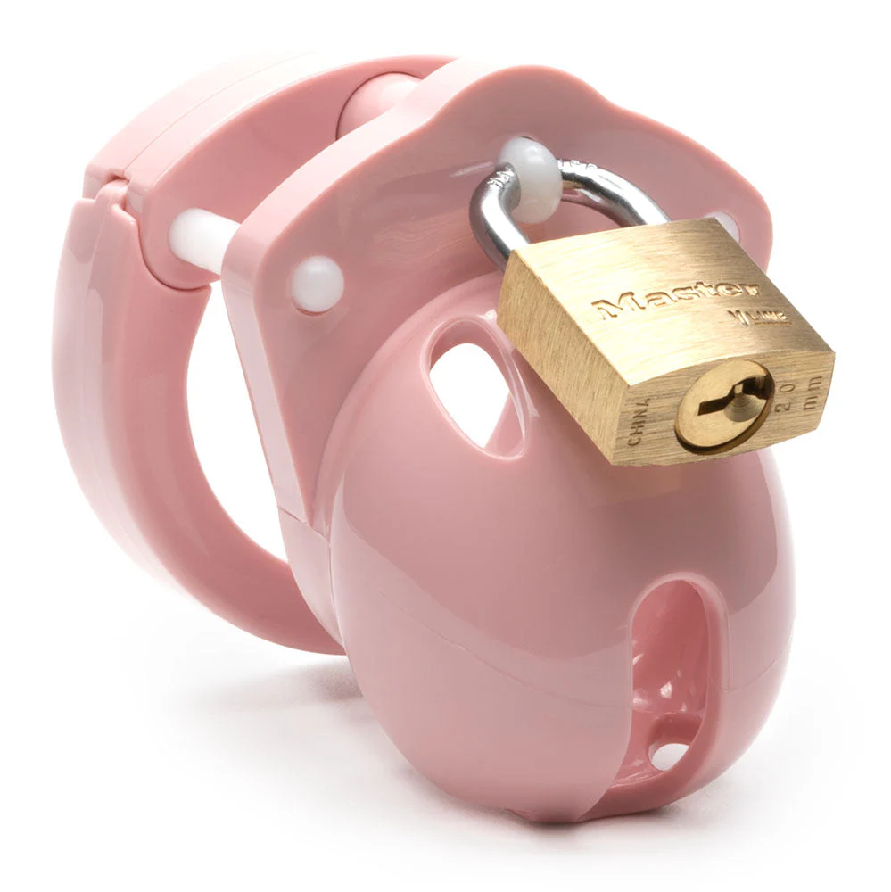 Mini-Me Black Chastity Cock Cage Kit - Pink - Pink 1.25 Inch Cock Cage Kit - Image 3