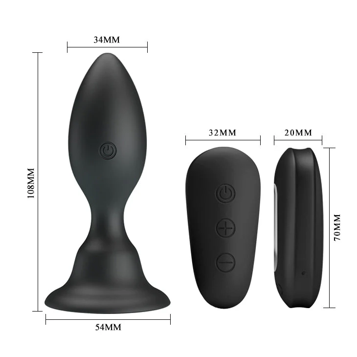 MR PLAY Vibrating Anal Plug - Black 10.8 cm USB Rechargeable Vibrating Butt Plug with Remote - Image 5