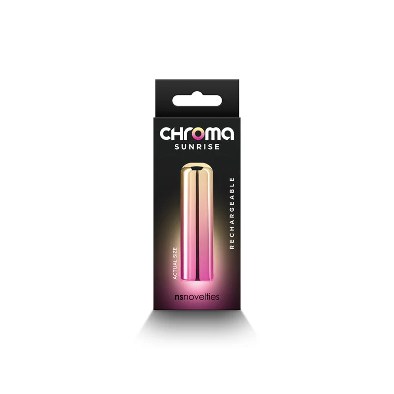 Chroma Sunrise - Small - Metallic Pink/Gold 6.8 cm USB Rechargeable Bullet - Image 4