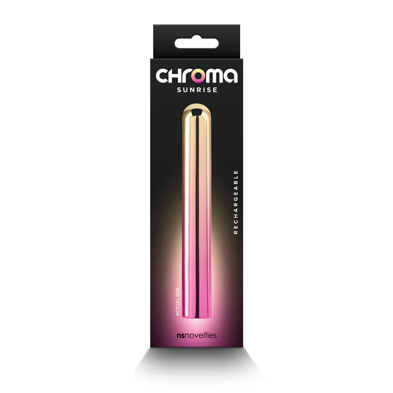 Chroma Sunrise - Large - Metallic Pink/Gold 13.8 cm USB Rechargeable Vibrator - Image 4