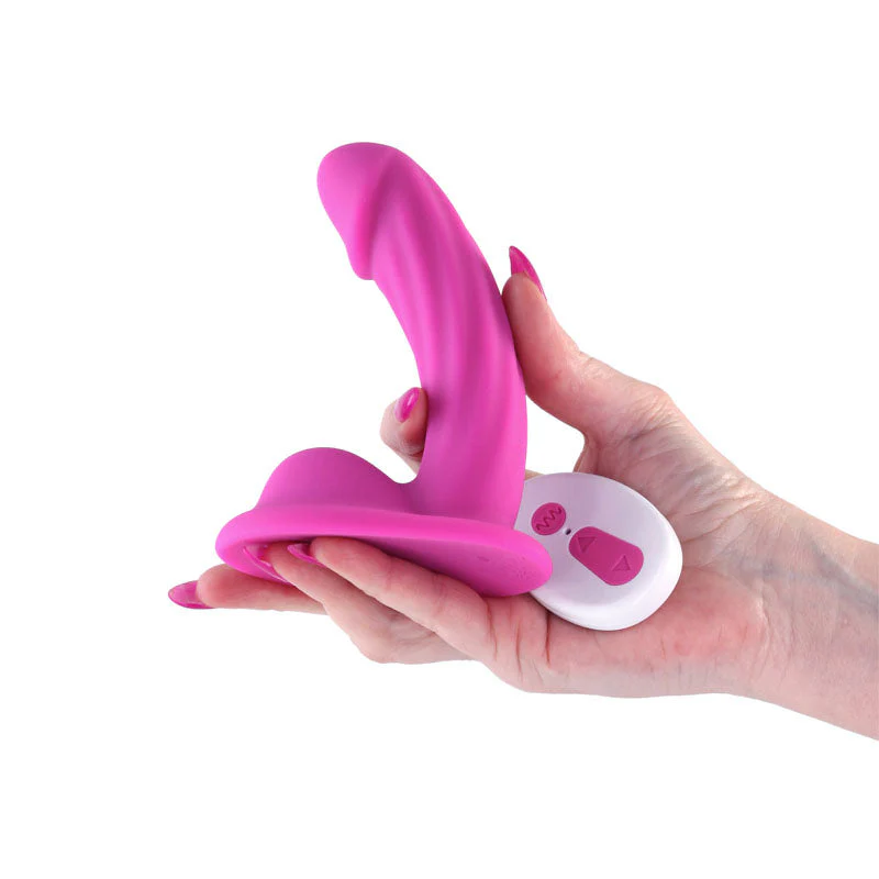 Colours Curve - Vibrating 5'' Dildo - Pink - Pink 12.6 cm USB Rechargeable Vibrating Dildo with Wireless Remote - Image 2