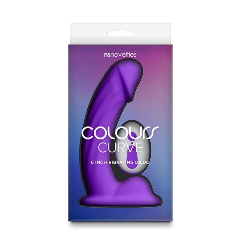 Colours Curve - Vibrating 6'' Dildo - Purple - Purple 16.4 cm USB Rechargeable Vibrating Dildo with Wireless Remote - Image 3