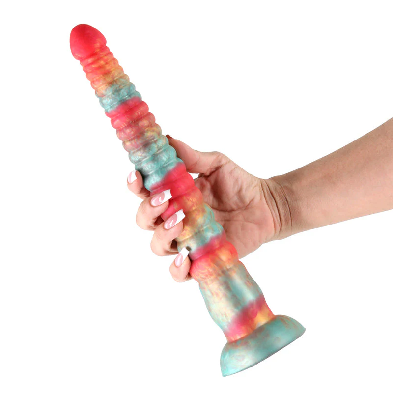 Colours Stacked - 12'' Dildo - Red/Gold - Red/Gold 30.6 cm Fantasy Dildo - Image 2