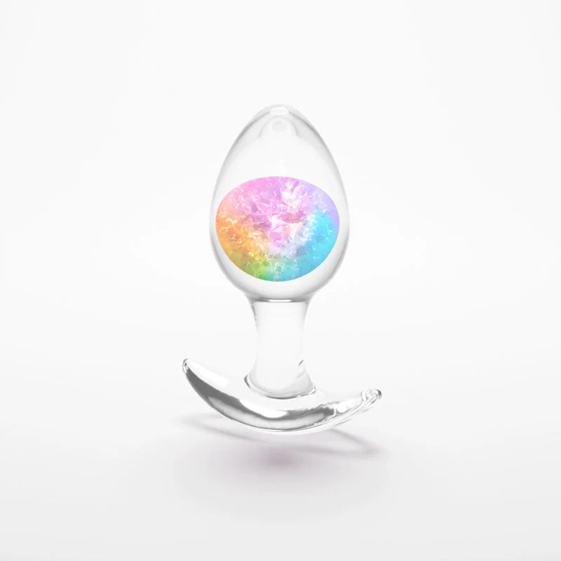 Glams Cosmic - Medium - Rainbow - Clear/Rainbow 9.5 cm Small Butt Plug - Image 2