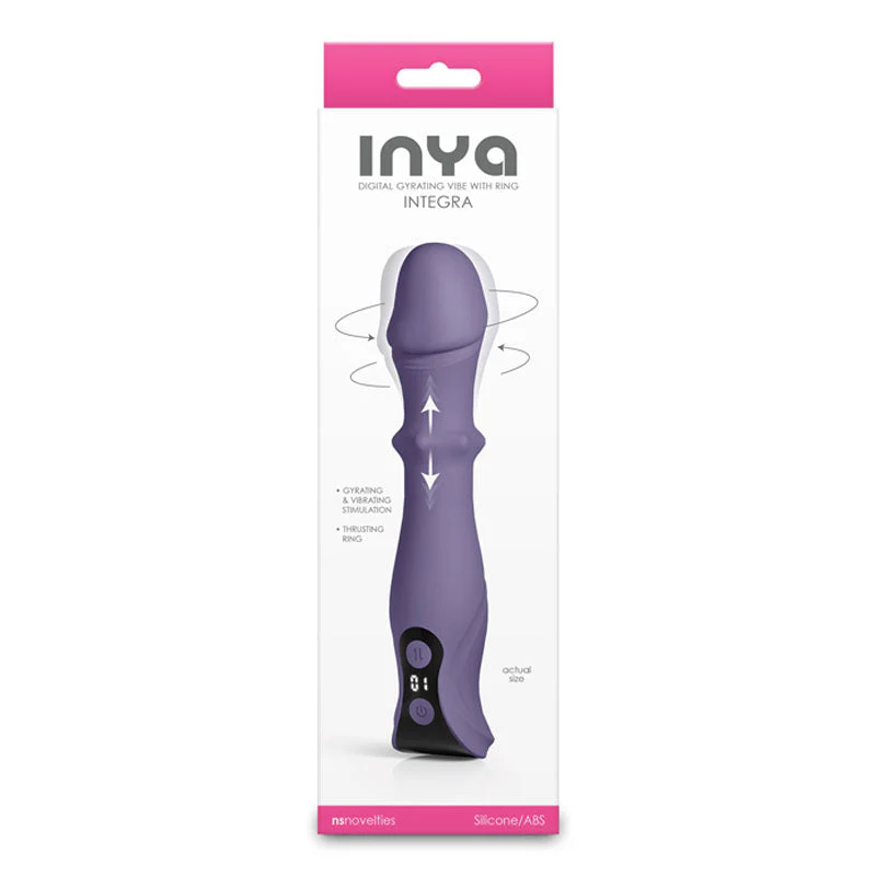 INYA Integra - Gray - Grey 18.2 cm USB Rechargeable Vibrator with Sliding Ring Shaft - Image 4