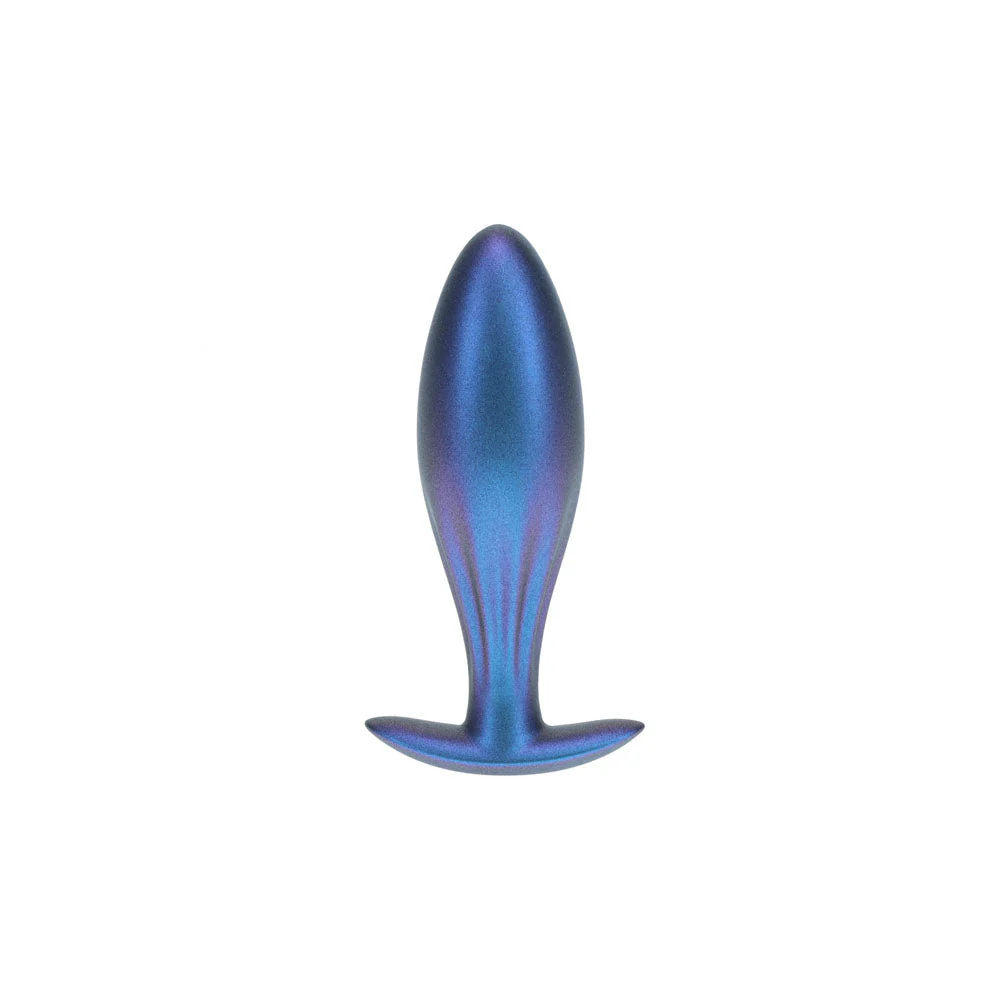 OUCH! Oval Anal Plug - Metallic Blue - Metallic Blue 11.7 cm Butt Plug - Image 2