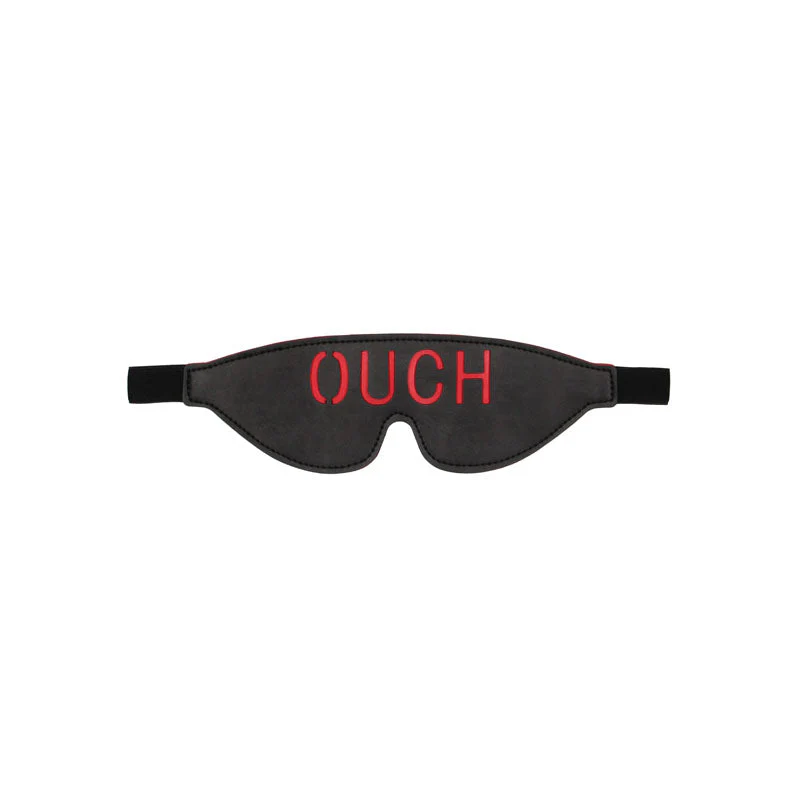 OUCH! Black & White Bonded Leather Eye-Mask ''Ouch'' - Black Eye Restraint - Image 3