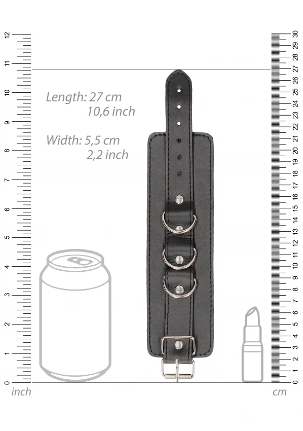 Ouch Black & White Bonded Leather Wrist or Ankle Cuffs - Image 6