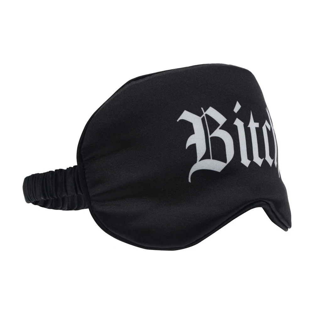 OUCH! Satin Mask - Bitch - Black Printed Eye Mask - Image 3