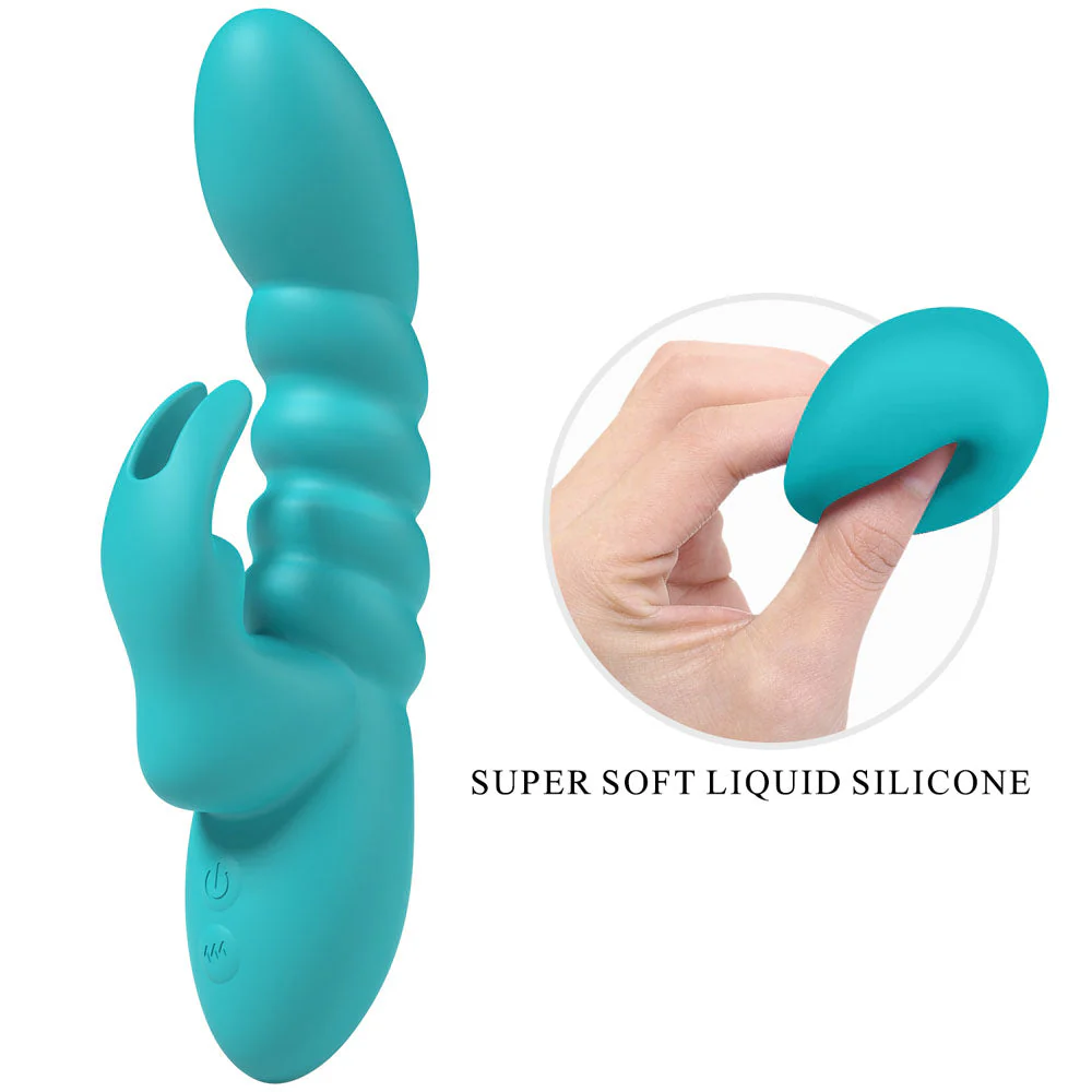 Party Up BRYNLYN - Teal - Teal 18.2 cm USB Rechargeable Rabbit Vibrator - Image 2