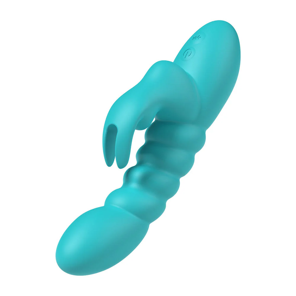 Party Up BRYNLYN - Teal - Teal 18.2 cm USB Rechargeable Rabbit Vibrator - Image 5