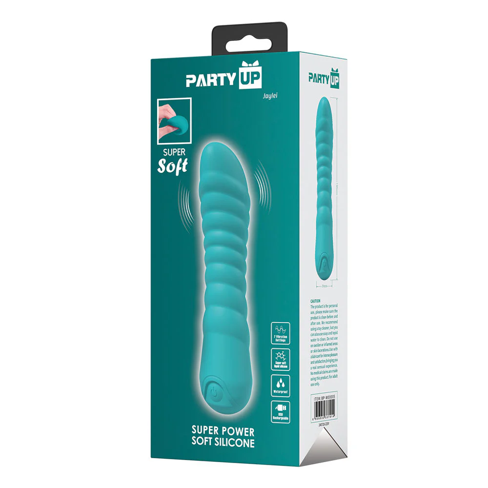 Party Up JAYLEI - Teal - Teal 14.6 cm USB Rechargeable Vibrator - Image 8