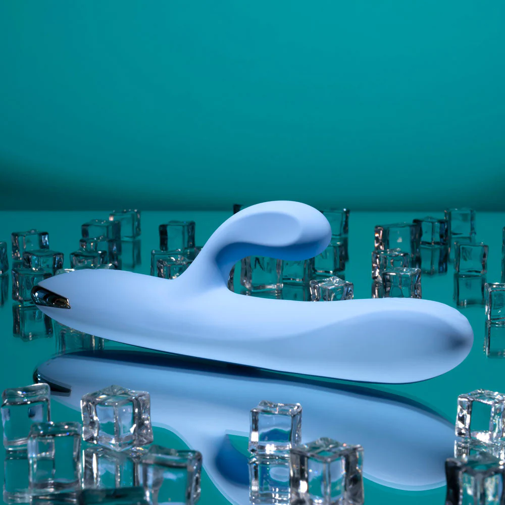 Playboy Pleasure UP AND AWAY - Blue 26.7 cm USB Rechargeable Rabbit Vibrator - Image 4