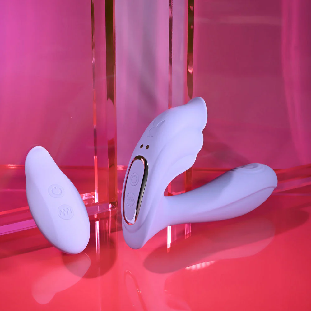 Playboy Pleasure LILAC FANTASY - Purple 13.5 cm USB Rechargeable Tapping Vibrator with Remote - Image 5