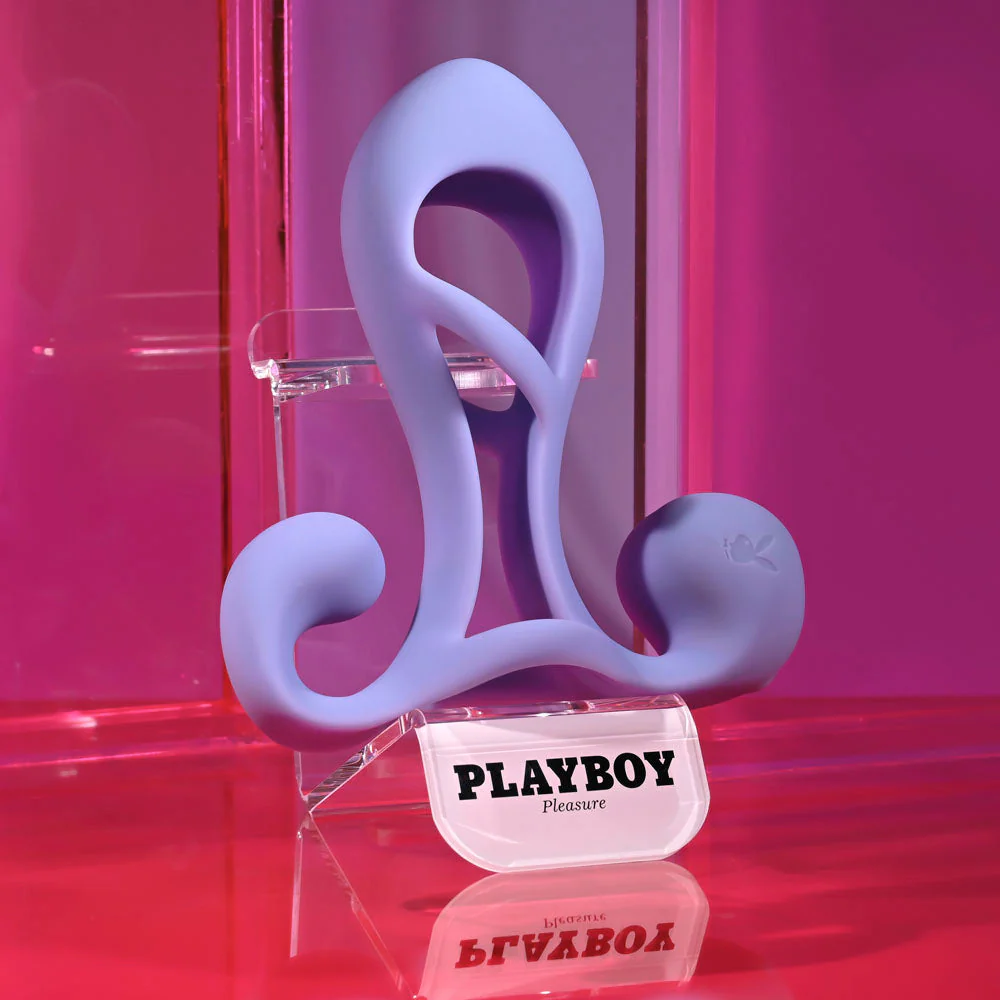 Playboy Pleasure FANTASY CAGE - Purple USB Rechargeable Vibrating Penis Sleeve - Image 7