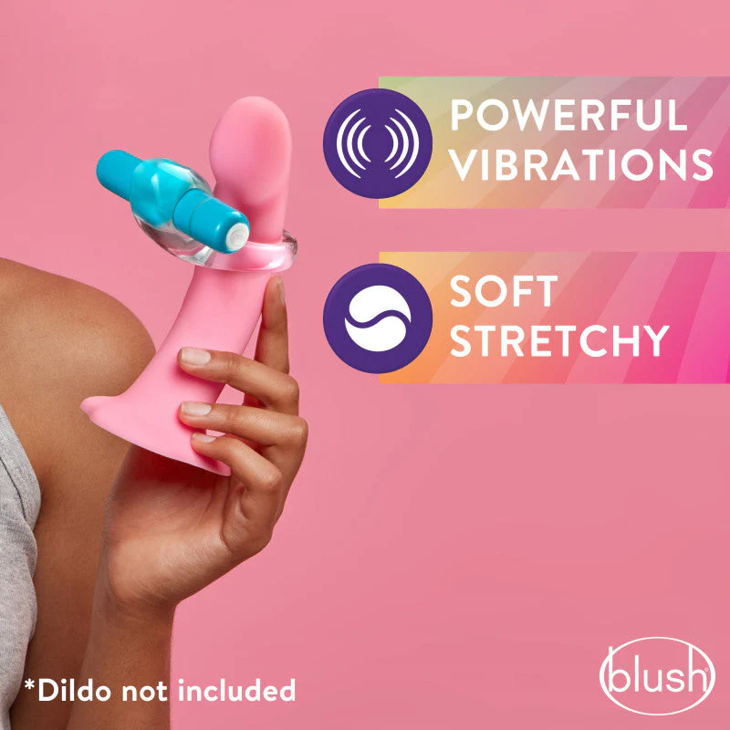 Play With Me Delight Vibrating C-Ring - Clear/Blue Vibrating Cock Ring - Image 3