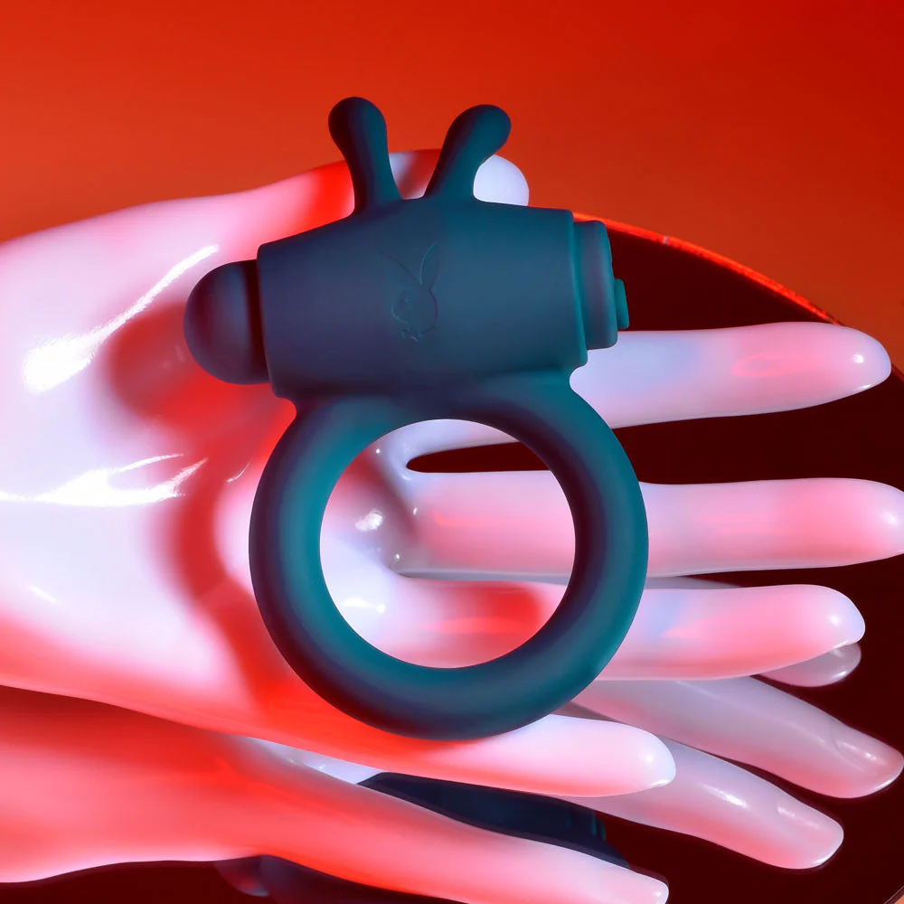 Playboy Pleasure BUNNY BUZZER - Green USB Rechargeable Vibrating Cock Ring - Image 5