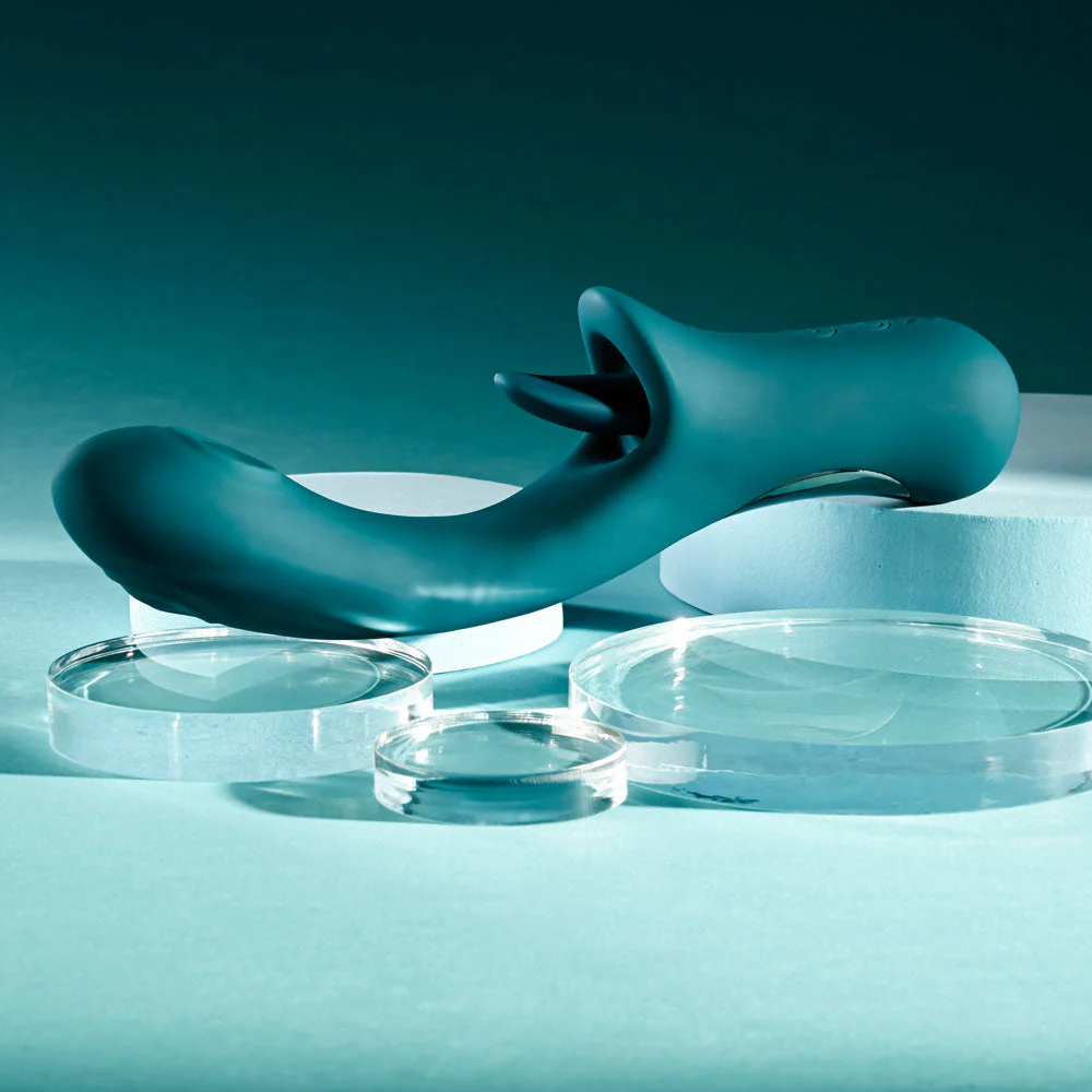 Playboy Pleasure HARMONY - Blue 22.9 cm USB Rechargeable Vibrator with Clitoral Flicker - Image 3