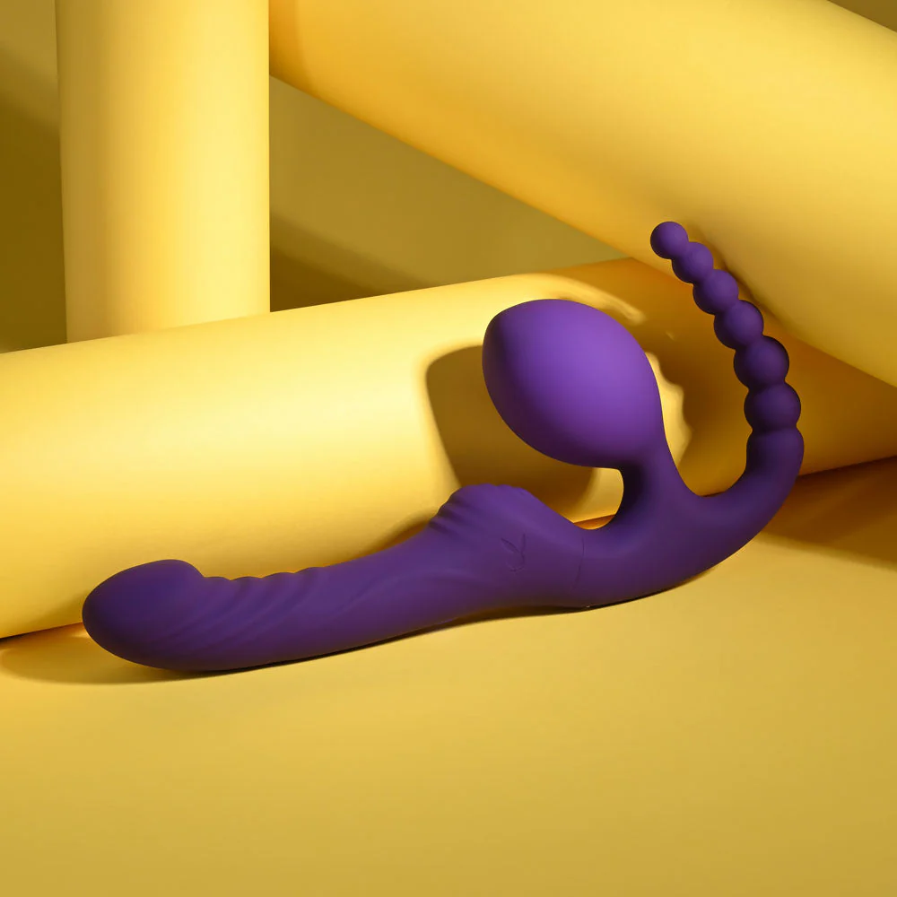Playboy Pleasure HUG IT OUT - Purple 29 cm USB Rechargeable Strapless Strap-On - Image 3
