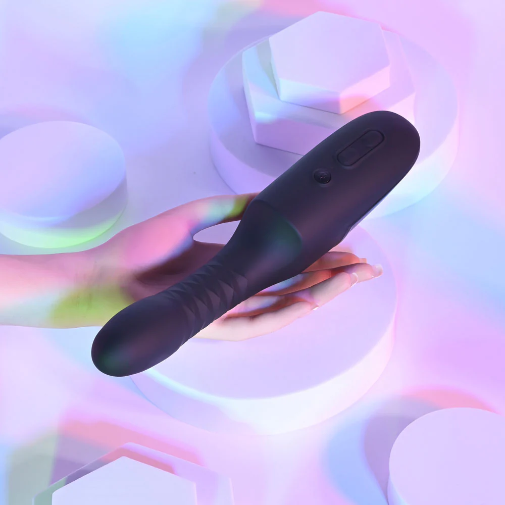 Playboy Pleasure OVERDRIVE - Black 28.2 cm USB Rechargeable Thrusting Vibrator - Image 5